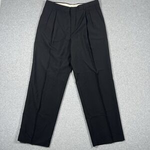 Levis Pants Mens 34x31 (Fit 34x30) Black Dacron Wool Blend Double Pleat Vintage